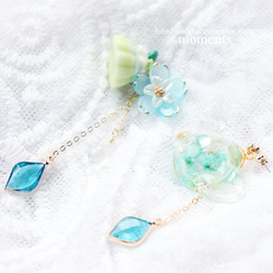 アフタヌーンティー　かわいいティーポットピアス お花とデザートき 2枚目の画像