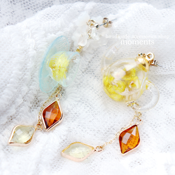 アフタヌーンティー　かわいいティーポットピアス 4枚目の画像