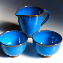 天藍色茶具 第1張的照片