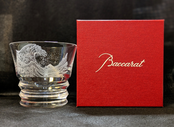 本日のみ♥Baccarat 親し ローラ#北斎「神奈川沖浪裏」オンリーワングラス