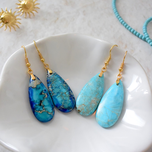 ▽ ビジュードロップピアス天然ダイヤモンドピアスk18