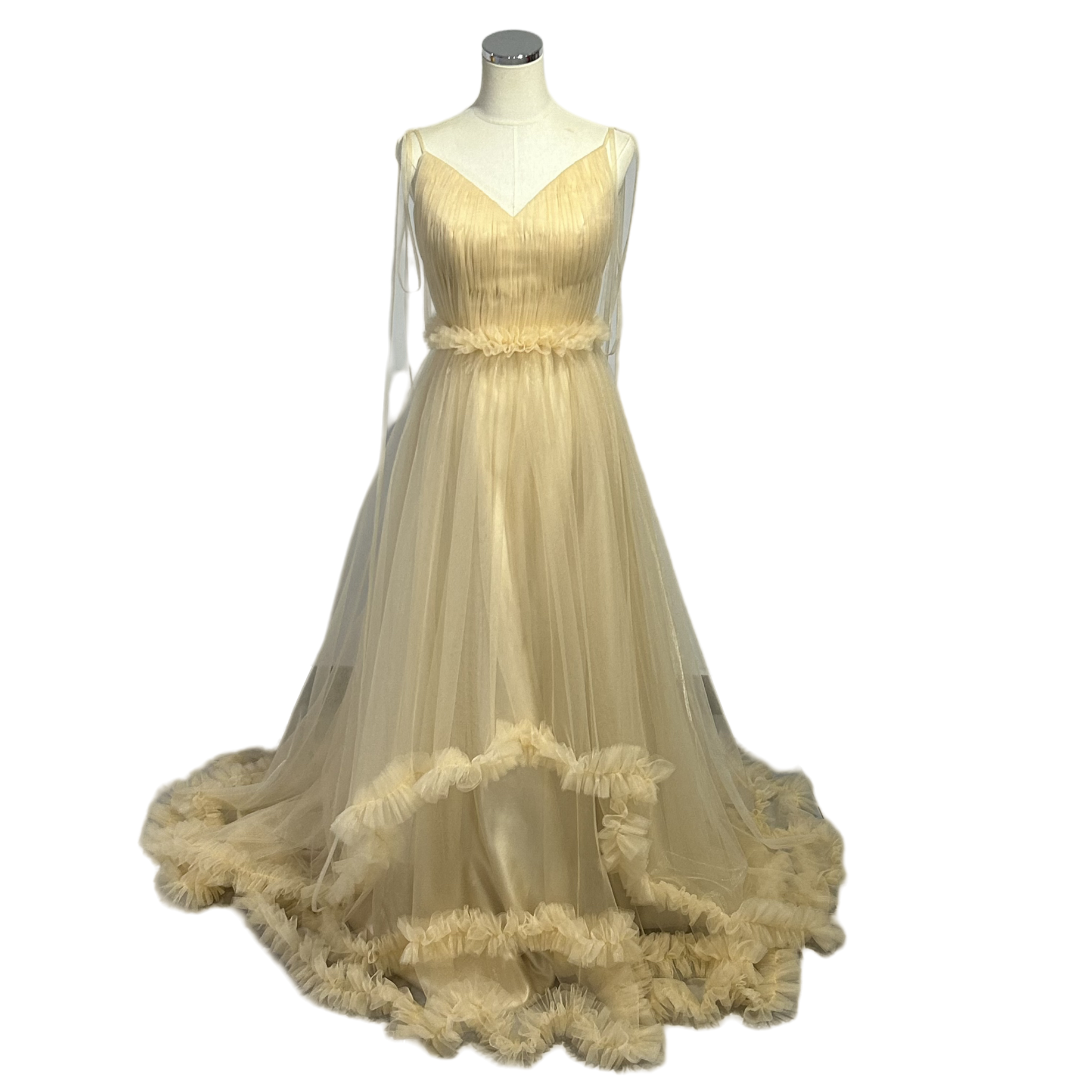 カラードレス パーティードレス キャミソール Vネック パステル  