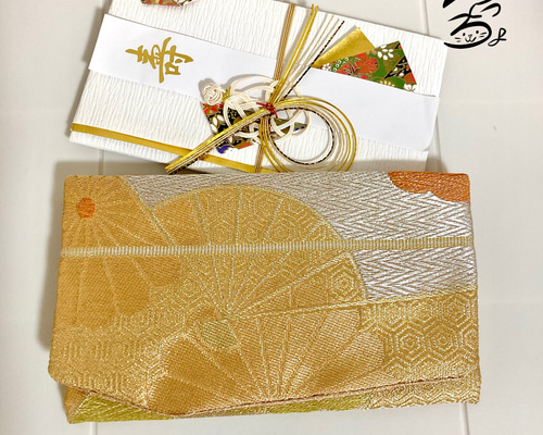 kimono】帯リメイク 扇に菊 袱紗 ご祝儀袋・袱紗（ふくさ） らっちょ