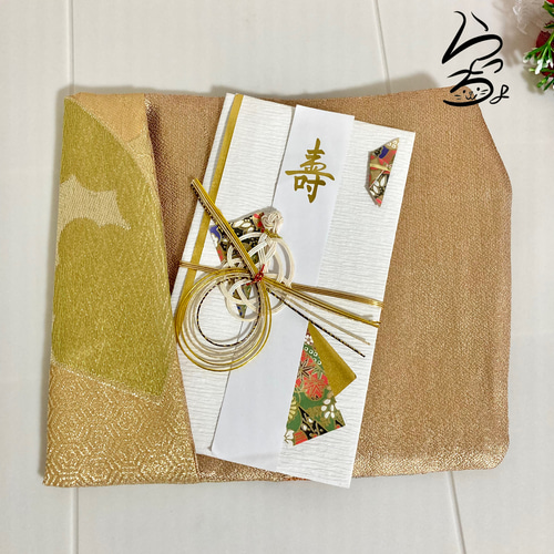 kimono】帯リメイク 扇に菊 袱紗 ご祝儀袋・袱紗（ふくさ） らっちょ