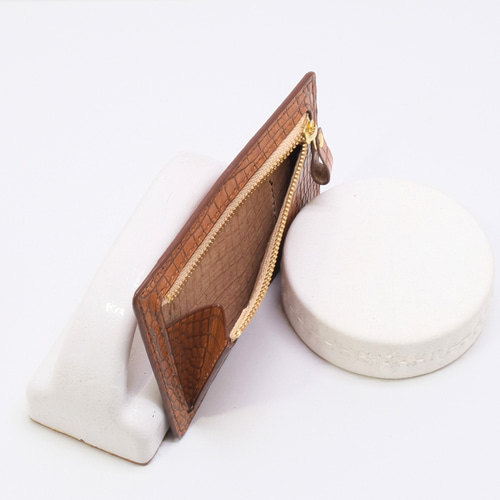 本革 トラッカーウォレット 長財布 黄 本革 ミニフラグメントケース85