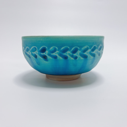 トルコブルーの小鉢 リーフ模様 お椀・ボウル・鉢 白藍窯 通販