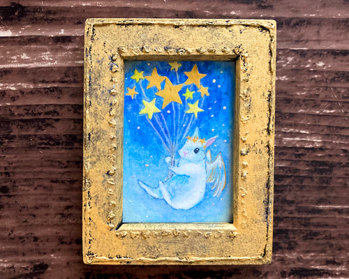 どこへ行こうかな ミニ」 オリジナルフレーム入り /原画 アンティーク