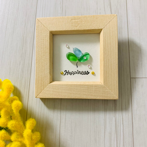 ミニシーグラスアート トイレ 小鳥 インテリア雑貨 壁掛け 置物 北欧