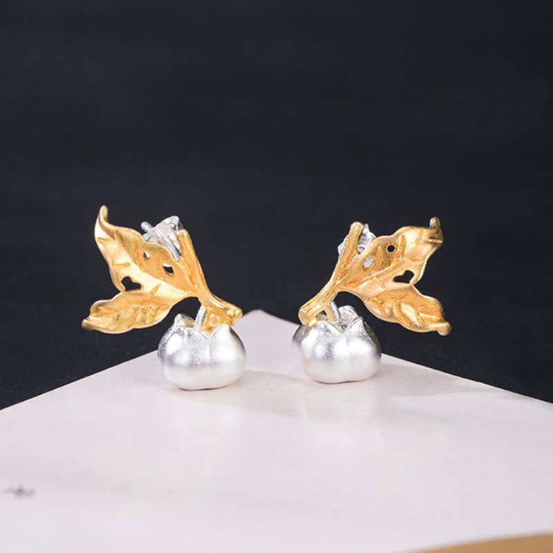 柿のピアス - 秋の季節を感じさせるデザイン P156