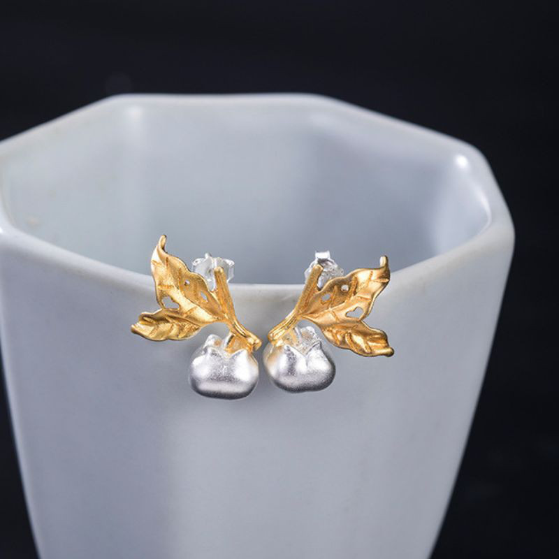 柿のピアス - 秋の季節を感じさせるデザイン P156