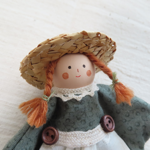 木製ドールペア*赤毛のアンとギルバートの小さなお人形セット