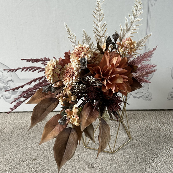 秋色♡ダリアのブーケ&ブートニア♡