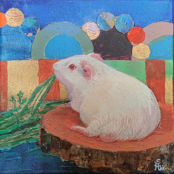 モルモット絵画展以降引渡］モルモットさん絵画オーダー［受注制作