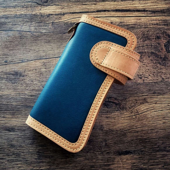 バイカーズウォレット 長財布 ライダースウォレット レザーウォレット 二つ折り 財布 メンズ 本革 ヌメ革 革財布 牛革 