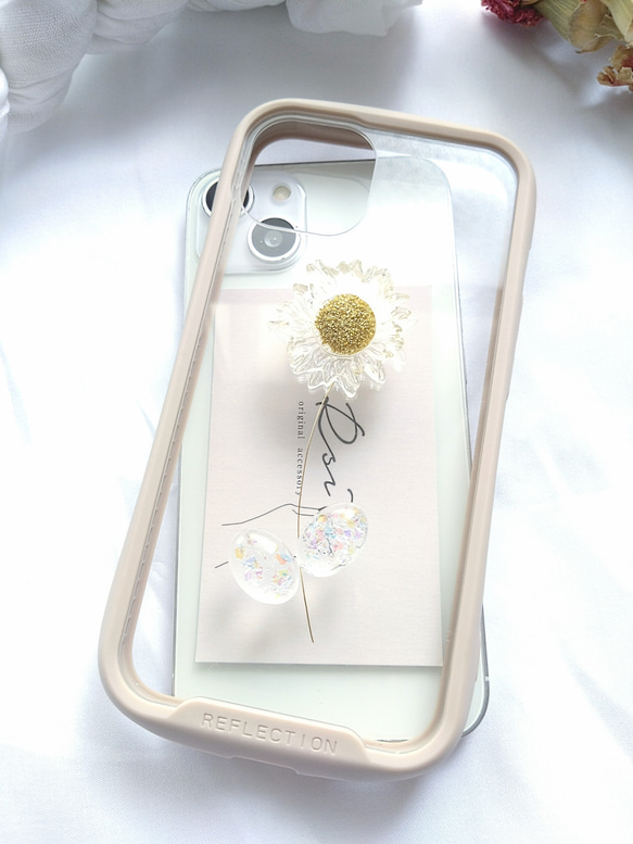 iPhoneSE2 12 13 14 15 16 16pro対応　ひまわり　マーガレット　スマホケース 3枚目の画像