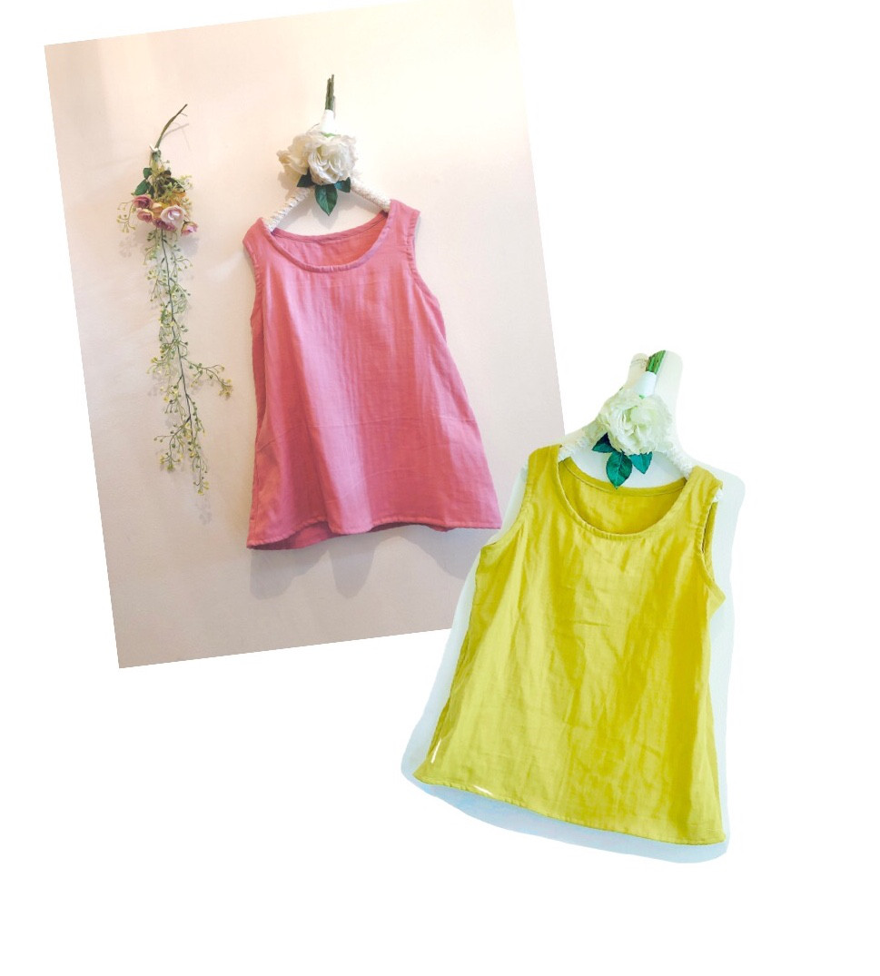 ⭐️新作⭐️2枚セットふわふわ cotton100%Wガーゼインナー/タンクトップ⭐️お色が選べる⭐️オールシーズン対応