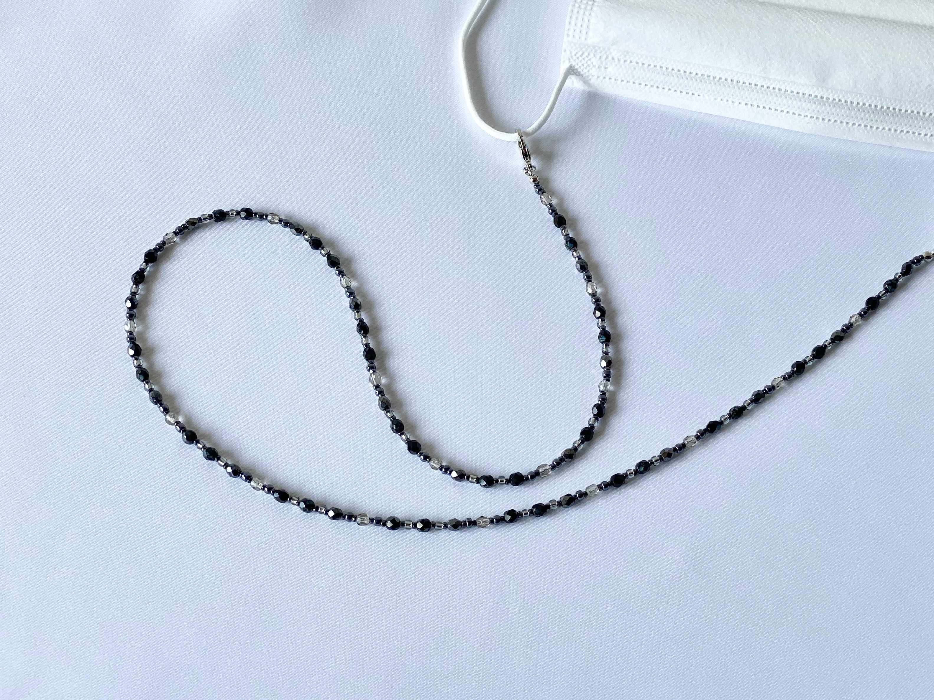 煌夜のチェコビーズ　マスクストラップ／ネックレス／メガネチェーン  - Starry Night -