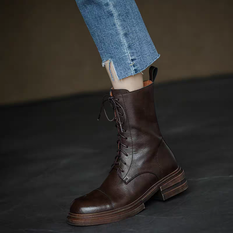 他店ではまねできないAllbestだけの履き心地をあなたに！クラシック レースアップブーツ 滑りにくい ミドルブーツ