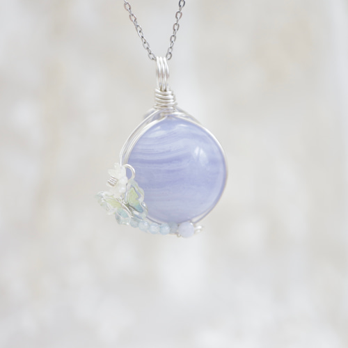 ブルーレースアゲートスフィア♡♡No.2248 ブルーレースアゲート