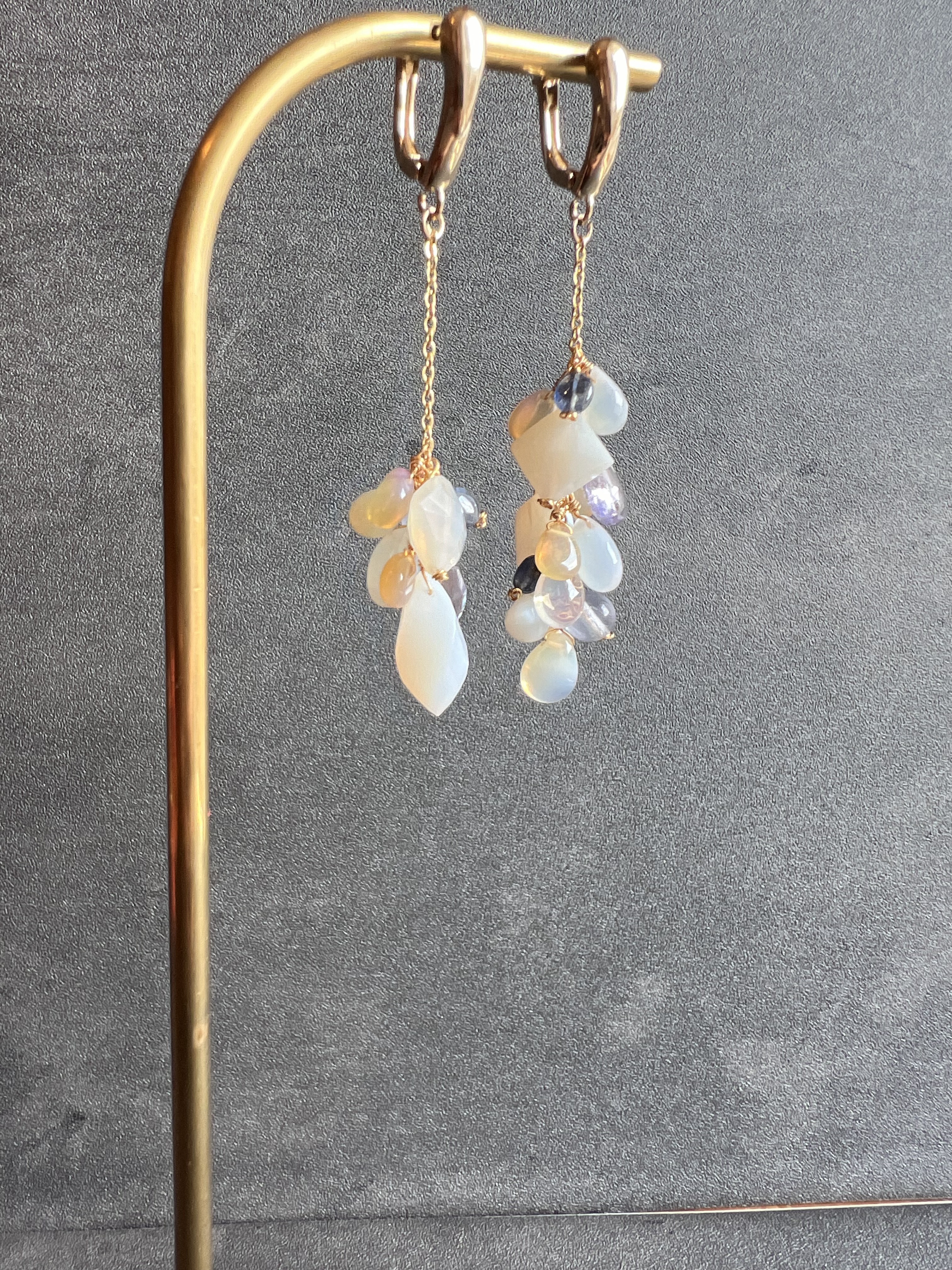 『Cascade』カスケード14kgf天然石ピアス