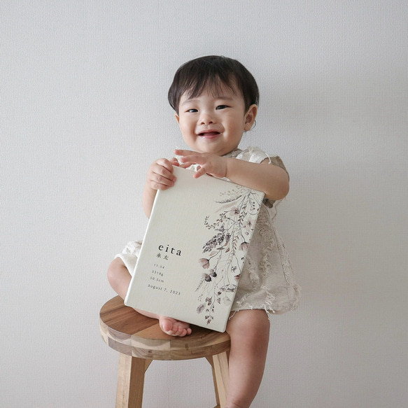 キャンバス命名書flower  ネームボード　キャンバスボード　お七夜　出産祝い　お食い初め　ニューボーンフォト　 10枚目の画像