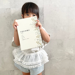 キャンバス命名書flower  ネームボード　キャンバスボード　お七夜　出産祝い　お食い初め　ニューボーンフォト　 8枚目の画像