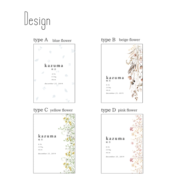 キャンバス命名書flower  ネームボード　キャンバスボード　お七夜　出産祝い　お食い初め　ニューボーンフォト　 13枚目の画像