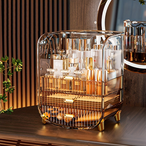 大容量収納ラック 蓋付き ＜L＞ ブラウン グリーン ブルーメイク 収納