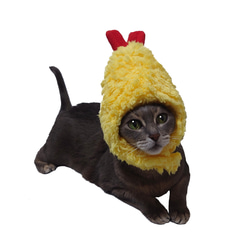 犬猫用コスプレ　エビフライのかぶりもの（帽子） 3枚目の画像