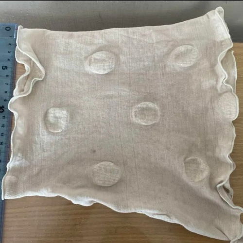 特別色ドットエンボス加工綿100%手染めグレージュレースシングル手作り  