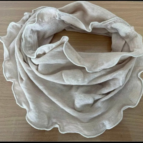 特別色ドットエンボス加工綿100%手染めグレージュレースシングル手作り  