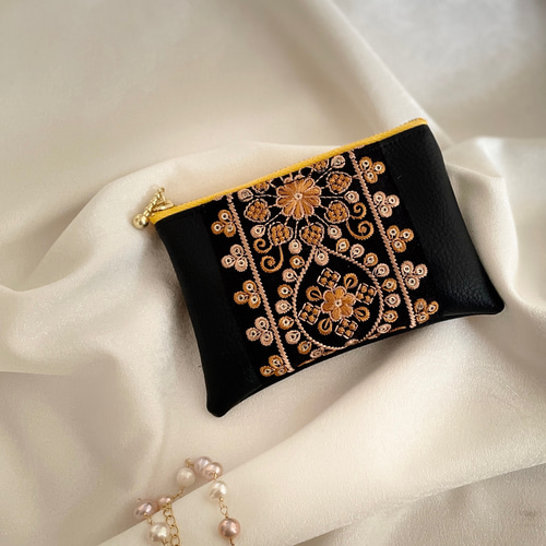 インド刺繍リボン ミニポーチ ポーチ ekopeto 通販 17916543