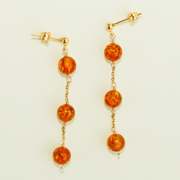 琥珀 ピアス イヤリング ピアスチャーム アンバー ピアス  
