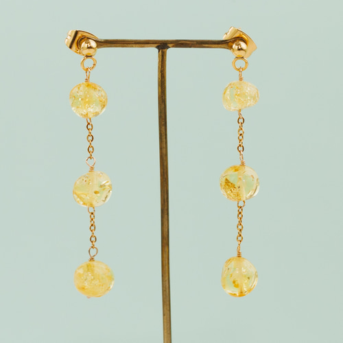 琥珀 ピアス イヤリング ピアスチャーム アンバー ピアス  