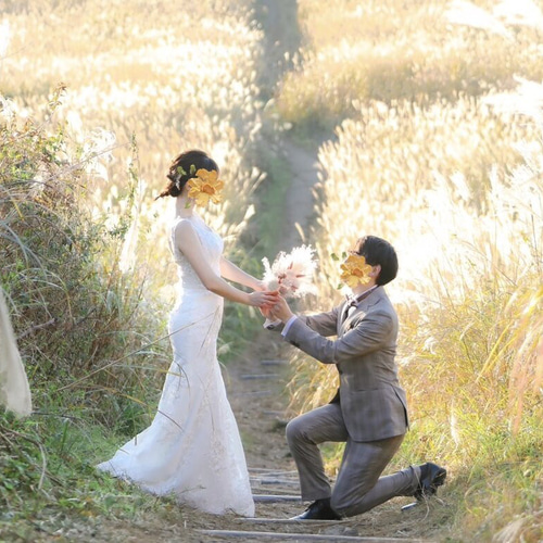 実例写真！ウエディングドレス マーメイドライン 優雅なシルエット 短  