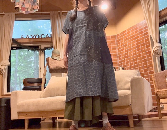 SAYOCAFEアッパッパー和布パッチワークワンピース ワンピース 衣工房  