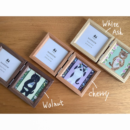 NARROWフレーム Butterfly（2面フレーム）ウォルナット 正方形10×10cm