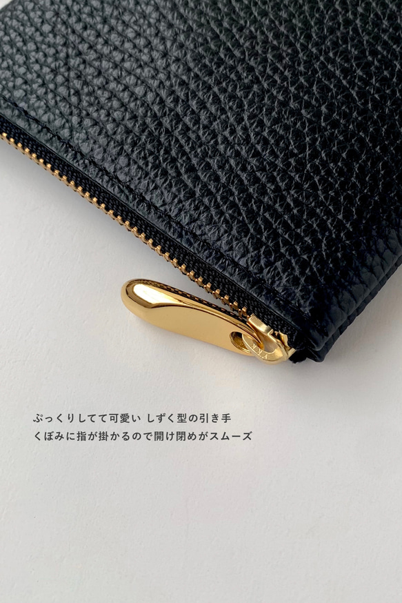 「マスカラなどの細長い小物を立てて入れられる♡」縦長ポーチ(M) マチ付き コスメポーチ イタリアンレザー 12枚目の画像