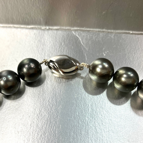 黒蝶真珠ネックレス 真円 11㍉～12㍉ ワンタッチクラスプ ネックレス