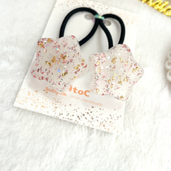 レジン ハロウィン限定 ハロウィンカラーのお星さまヘアゴム キッズ