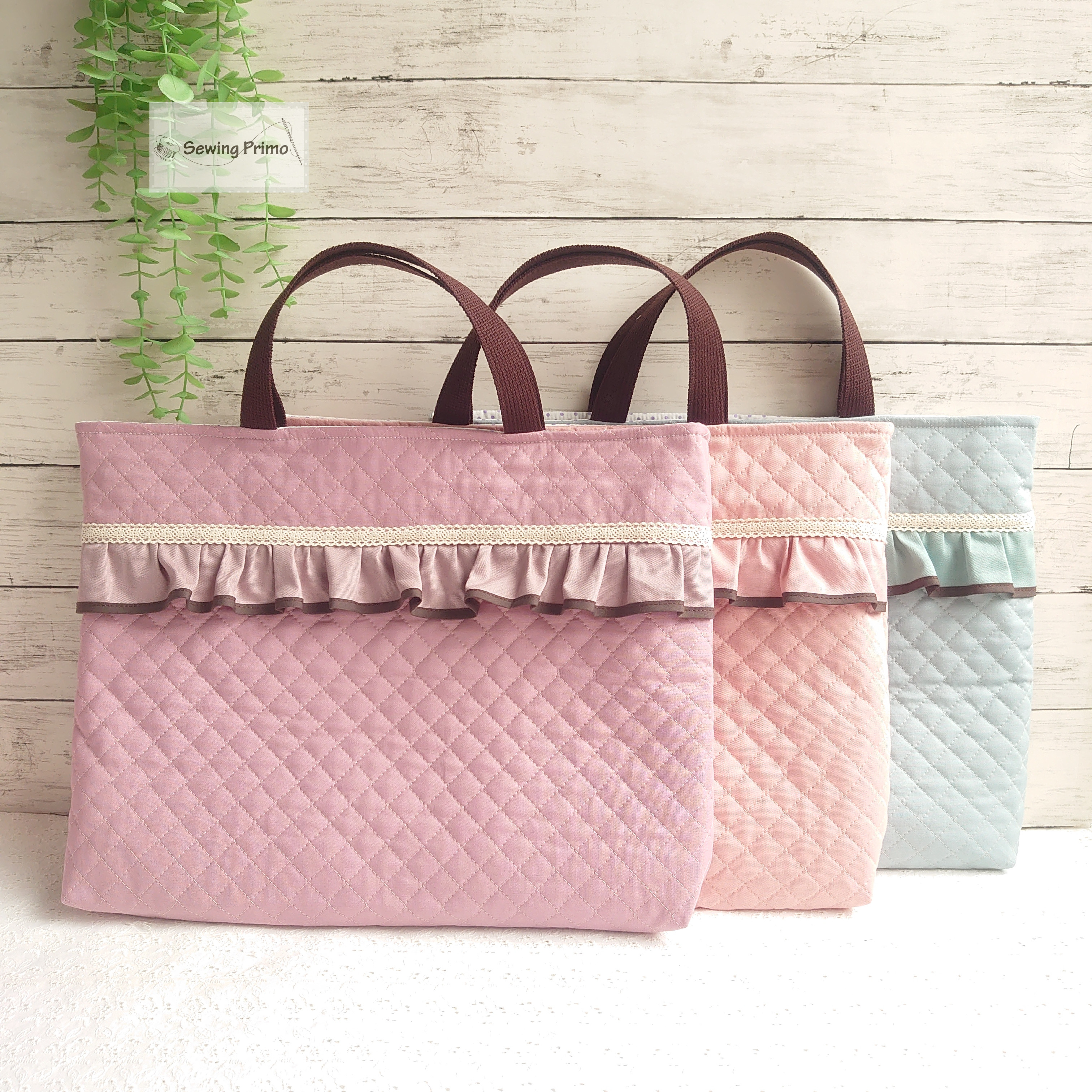 レッスンバッグ×2 / お着替え袋×2 コップ袋×2 チョコミント、ミントプラム