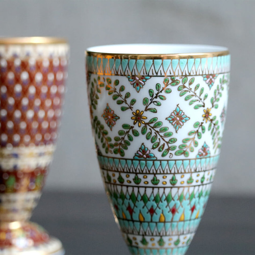 ベンジャロン焼き　花柄　陶器 ベンジャロン焼き 花柄 陶器 ベンジャロン焼きカップ、皿、ポット