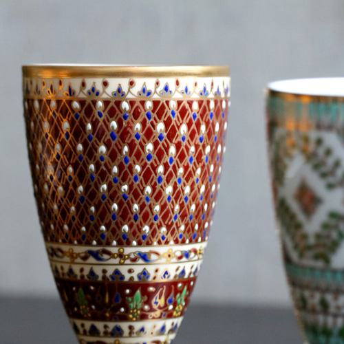 ワイングラス 酒器 日本酒 焼酎グラス ベンジャロン焼き ベンジャロン