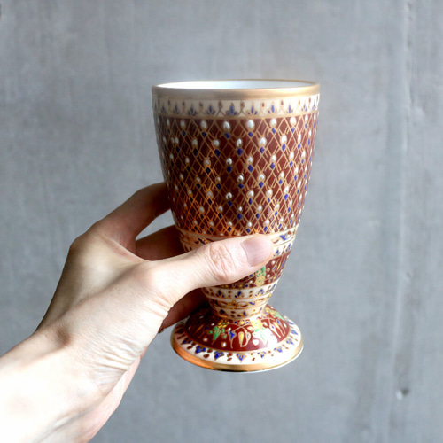 ワイングラス 酒器 日本酒 焼酎グラス ベンジャロン焼き ベンジャロン