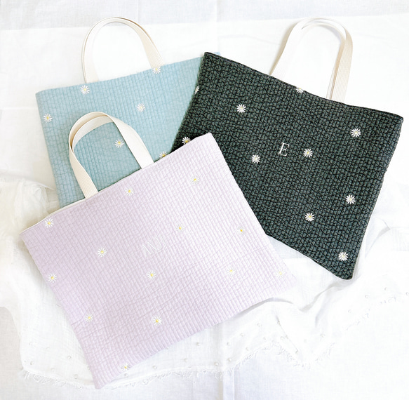 お名前刺繍】全5色ヌビマーガレットレッスンバッグ レッスン お名前刺繍】全5色ヌビマーガレットレッスンバッグ レッスン