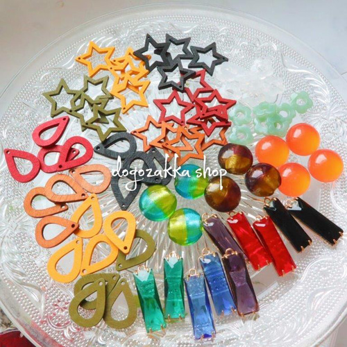 2個☆ガラス製 クリスタルスクエアチャーム クリア アクセサリー