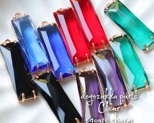 約21×18mm 1個入 ガラスチャーム 天使の香水瓶風 全2色 クリア