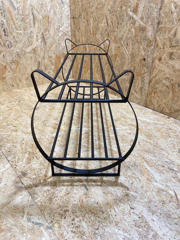 猫型シューズラック　アイアン　インダストリアル　靴収納　スリム　可愛い 