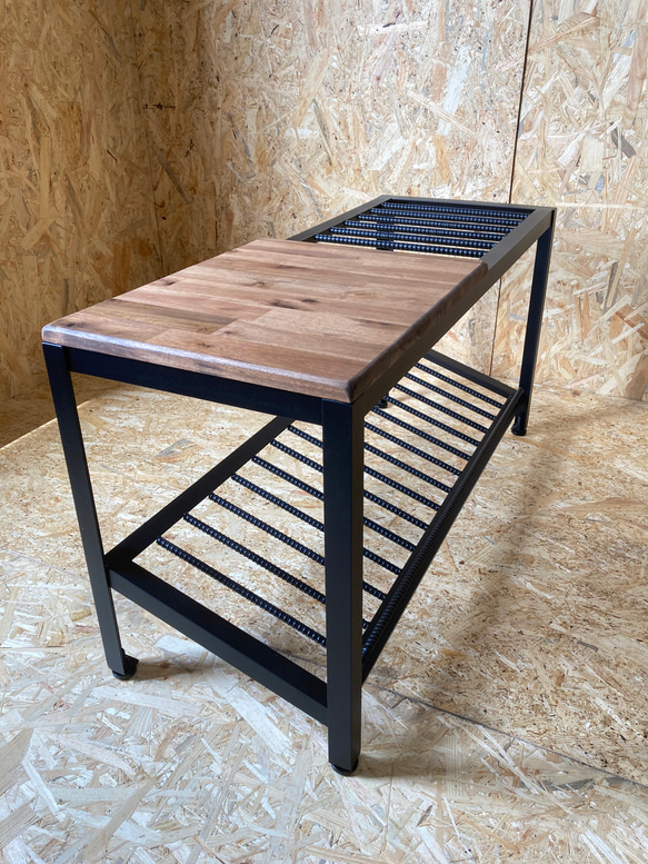 シューズラック　アイアン　インダストリアル　靴収納　スリム　かっこいい　シンプル　ベンチ　腰掛 