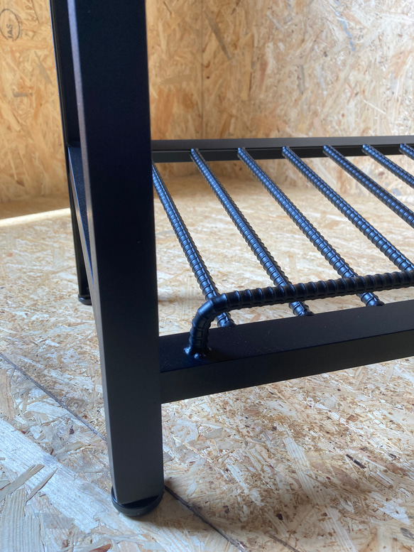 シューズラック　アイアン　インダストリアル　靴収納　スリム　かっこいい　シンプル　ベンチ　腰掛 